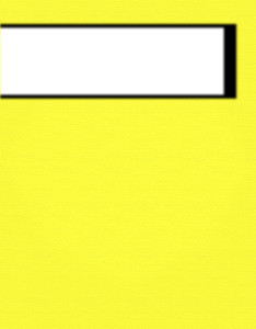Caratula de Color Amarillo con cuadrado blanco de borde negro