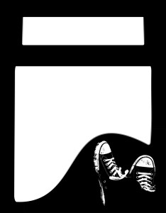 Portada de Color Negro con diseño de zapatillas Converse
