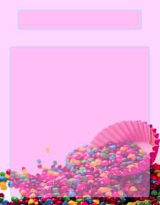 Portada color rosado bebe con diseño de dulces Portada color rosado bebe con diseño de dulces