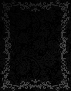 Portada de Color Negro con marco Elegante y Abstracto