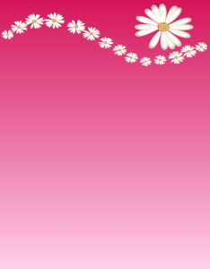 caratula color rosa con diseño de margaritas caratula color rosa con diseño de margaritas