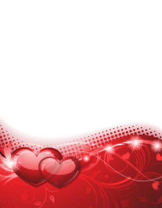 Portadas de Word: Colección N° 1 - #8 caratula fondo blanco y rojo con corazones