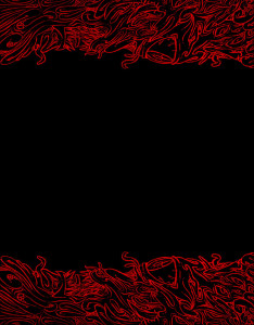 Portada de Color Negro con patron de rayas abastracto de color rojo