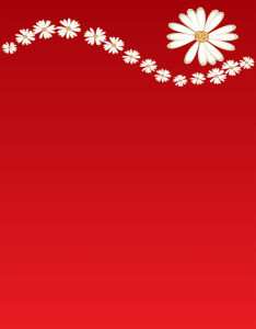 Portadas de Word: Colección N° 1 - #8 caratula color rojo con borde de margaritas