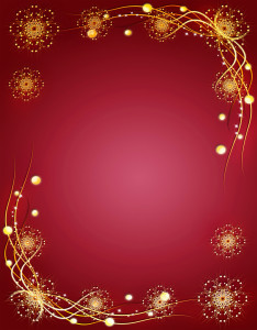 Portadas de Word: Colección N° 1 - #8 Caratula de fondo rojo con diseño floral dorado