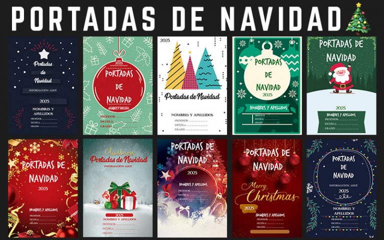 ᐉ 10 Portadas de Navidad para Cuadernos ️ y Libretas