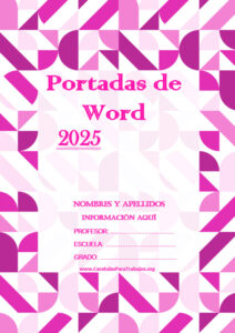 Portadas de Word 2024 Figuras Geométricas Abstractas Color Rosa