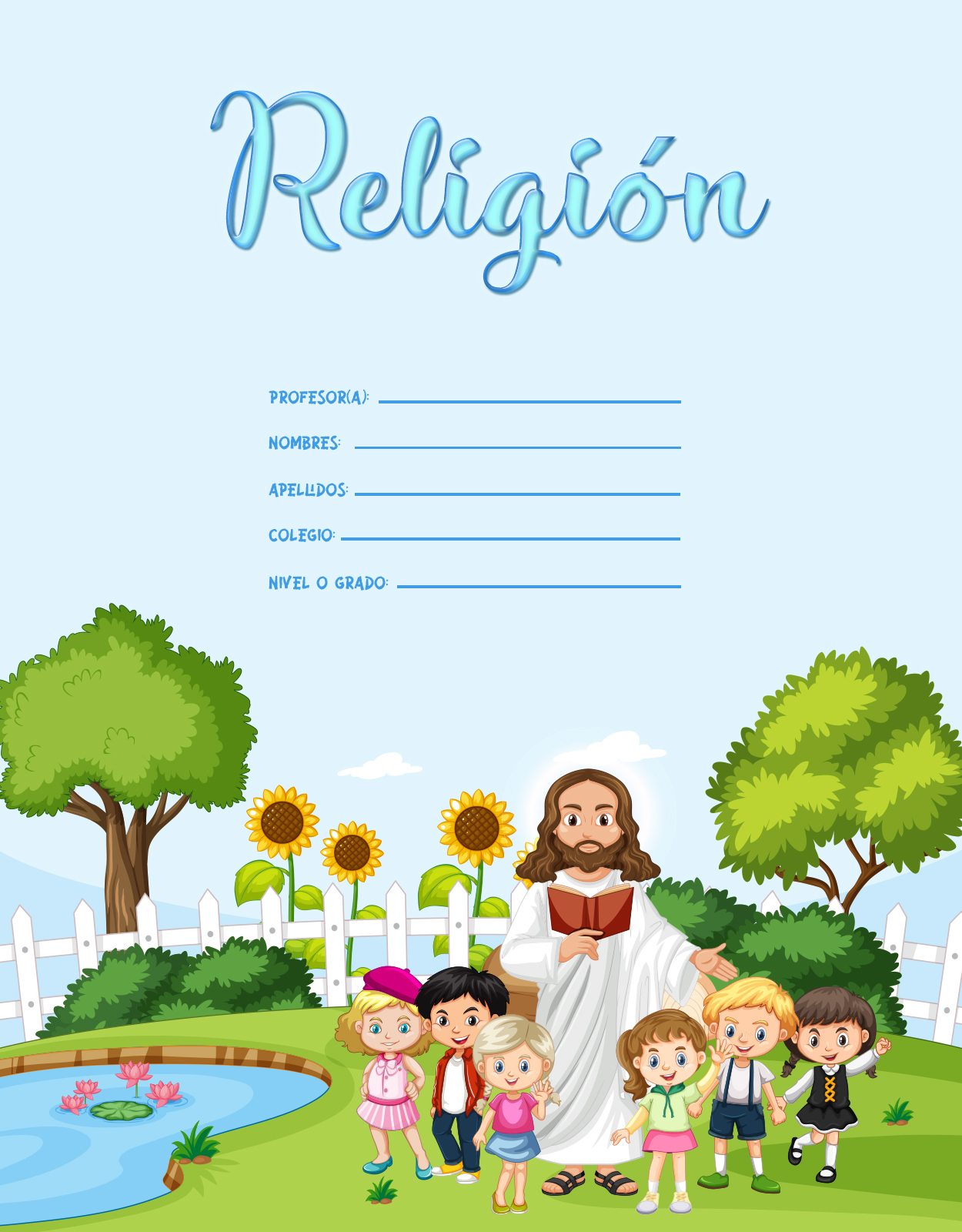 ᐉ 10 Bonitas 【Caratulas de Religión】✔️ para Cuadernos