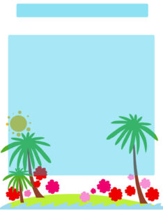 portada con diseño de palmeras y verano