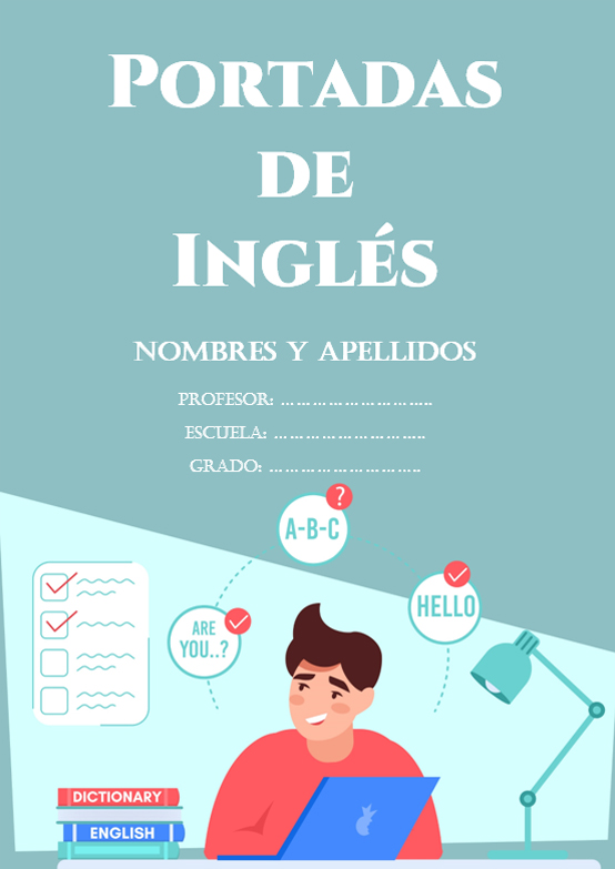 ᐉ 18 Portadas de Inglés ️ Bonitas para Cuadernos